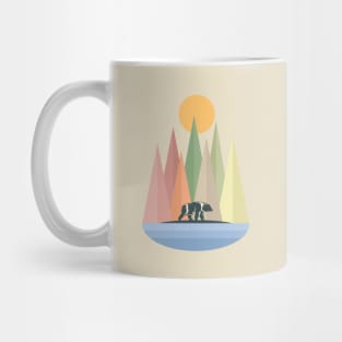 Bear in Nature Landscape Collage Mug